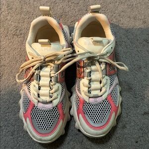 Like new Balmain Pink/Cream Mesh Sneakers